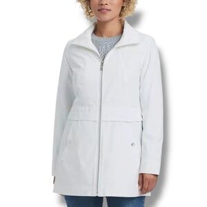 Vince Camuto Women’s White Rain Trench Coat Hooded Jacket